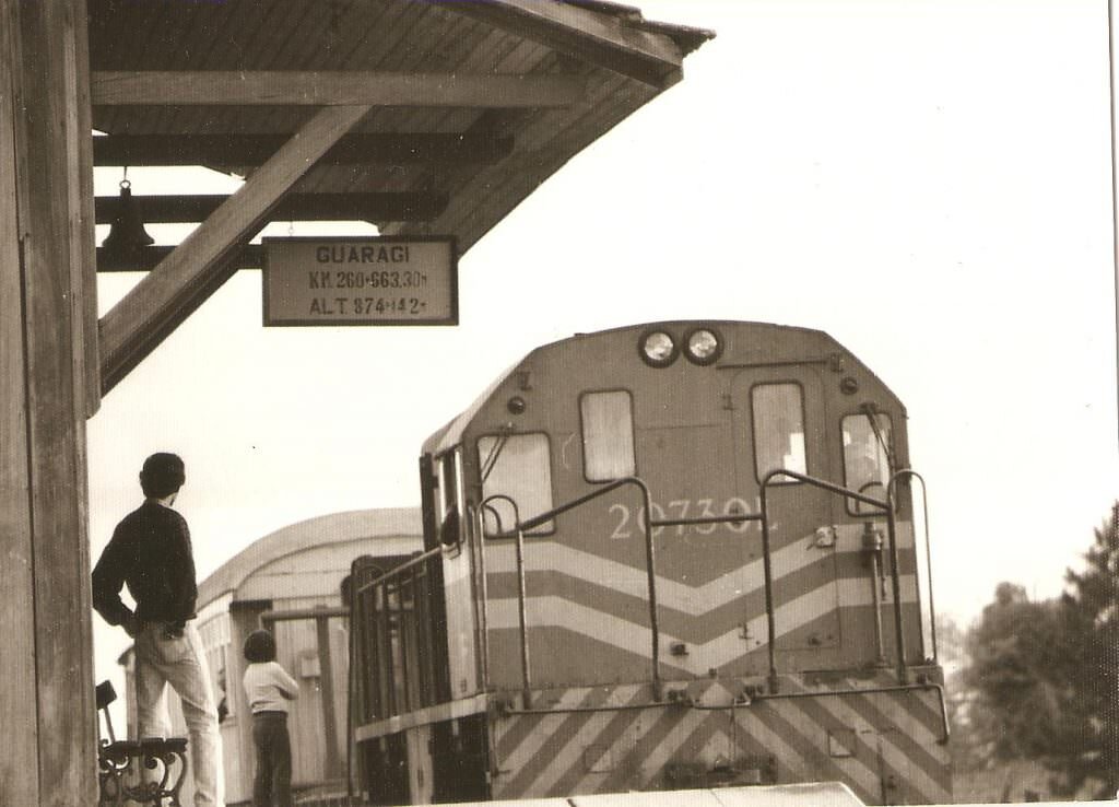 Locomotiva na Estação Ferroviária de Guaragi - Ano desconhecido
