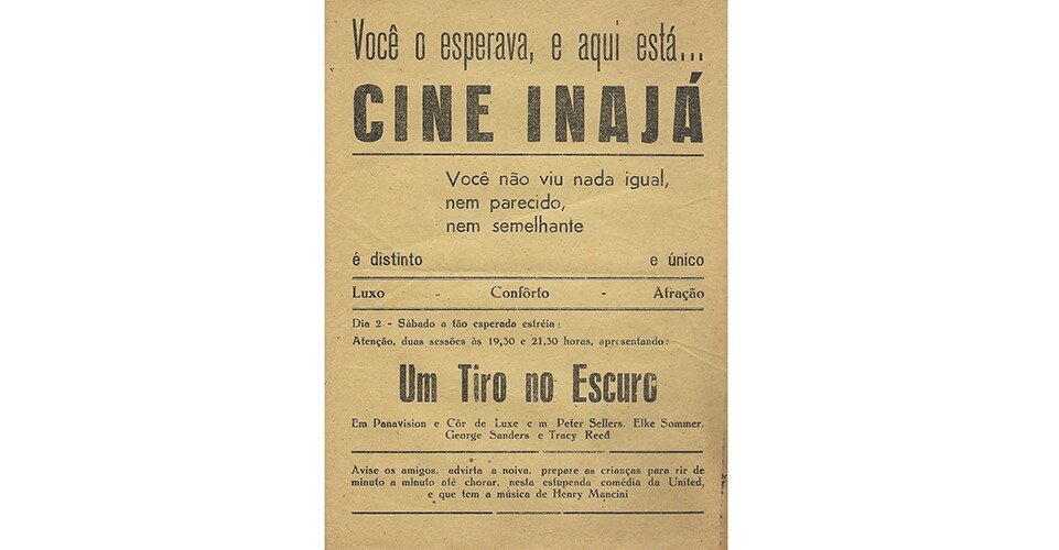 Filme de abertura do Cine Inajá - 2 de abril de 1966